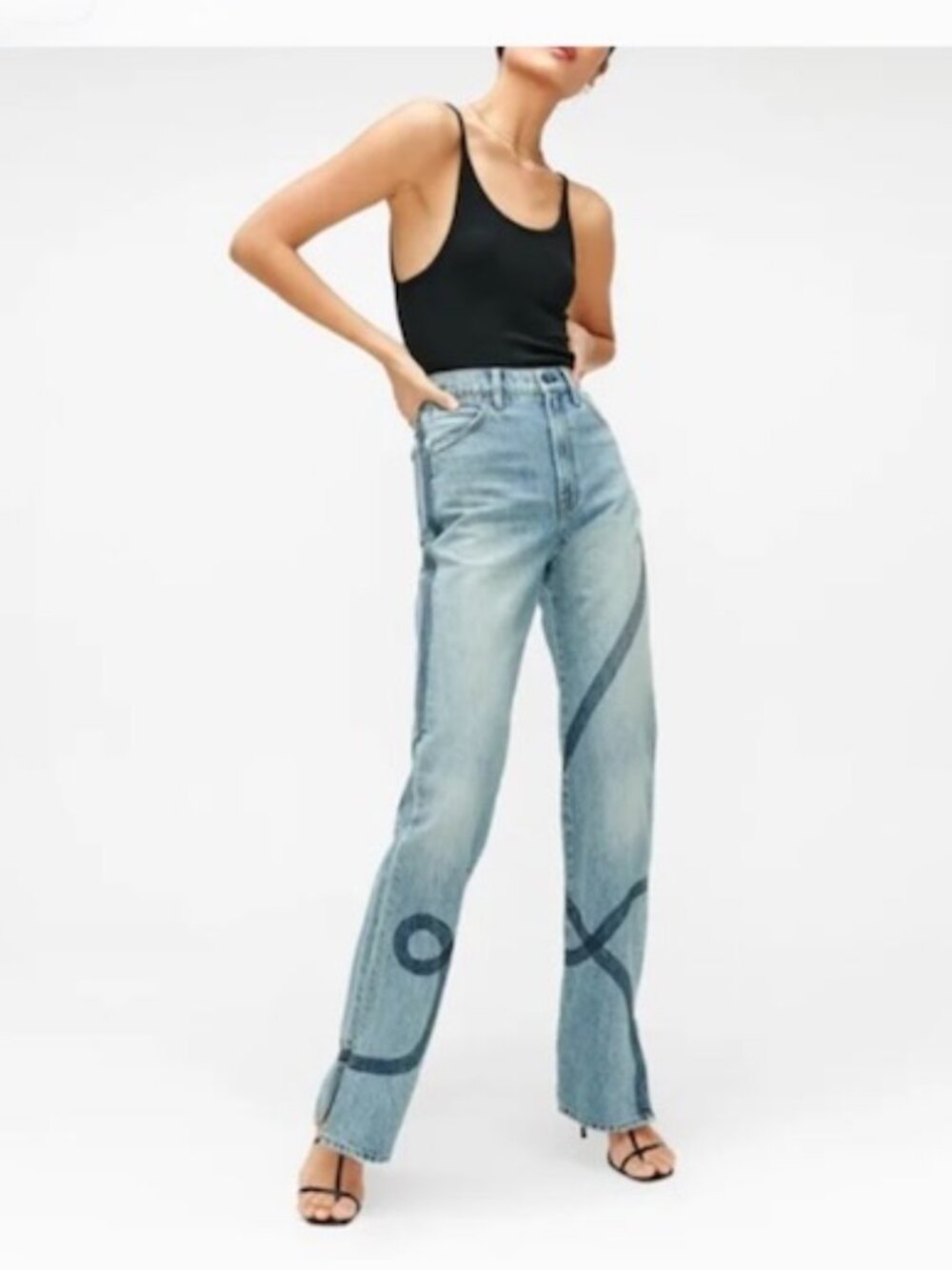 7 For All Mankind: High Waist Straight Jeans “Topanga” Embroidered Jeans | NWOT